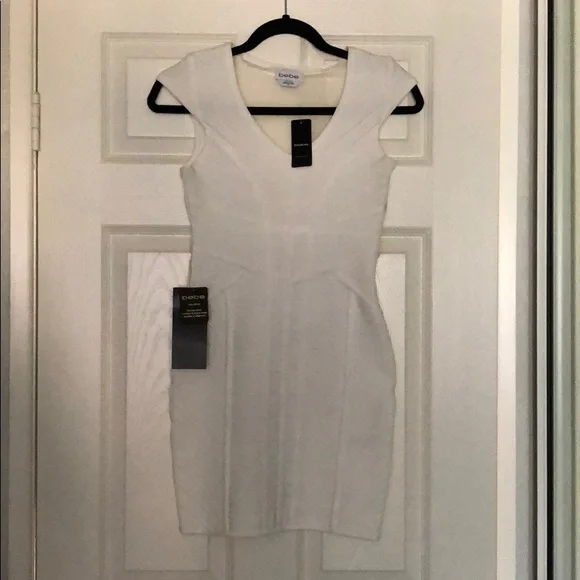 White Bebe Bandage Dress - Picture 1 of 3